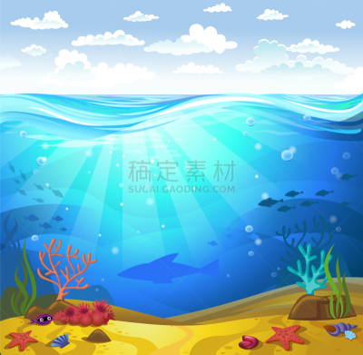 海底,珊瑚,水下,鸡尾酒,自然,海洋生命,图像,海洋,动物,矢量