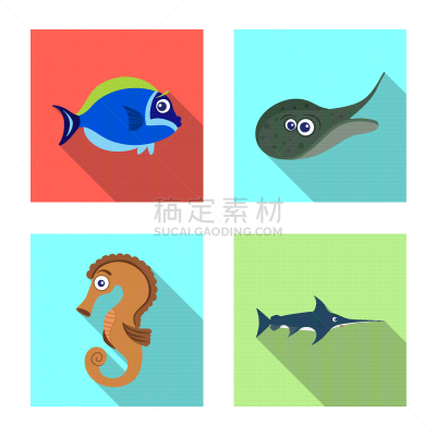 动物,海洋,计算机图标,可爱的,野生动物,食品,大西洋,魟鱼,收集,设计