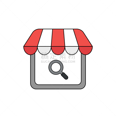 商店,放大镜,图标,概念,销售职位,户外,开着的,小的,顺序,市场营销