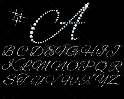 字母,钻石,魅力,请柬,闪亮的,亮闪闪,高雅,华贵,字母表次序,信函