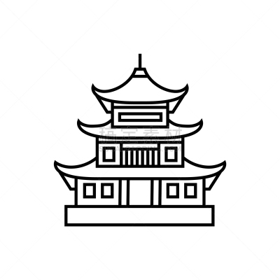 分离着色,亚洲,塔,宝塔,图标,传统,旅途,名声,自然美