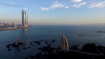 中国厦门标志性海洋无人机