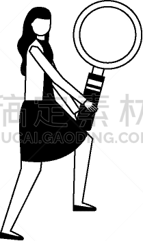女商人,放大镜,商务,数据,文档,图像,女人,侦探,矢量