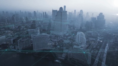  分辨率大数据连接.通信网络.智能城市.物联网.泰国曼谷城市
