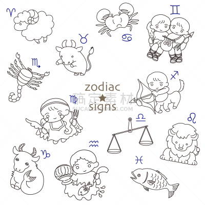性格,星座,可爱的,数字12,布置