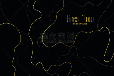 抽象,黑色背景,轮廓线画,黄金,暗色,平视角,溢价,弯曲,行动,流动