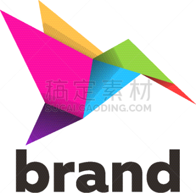 bird logo with origami style