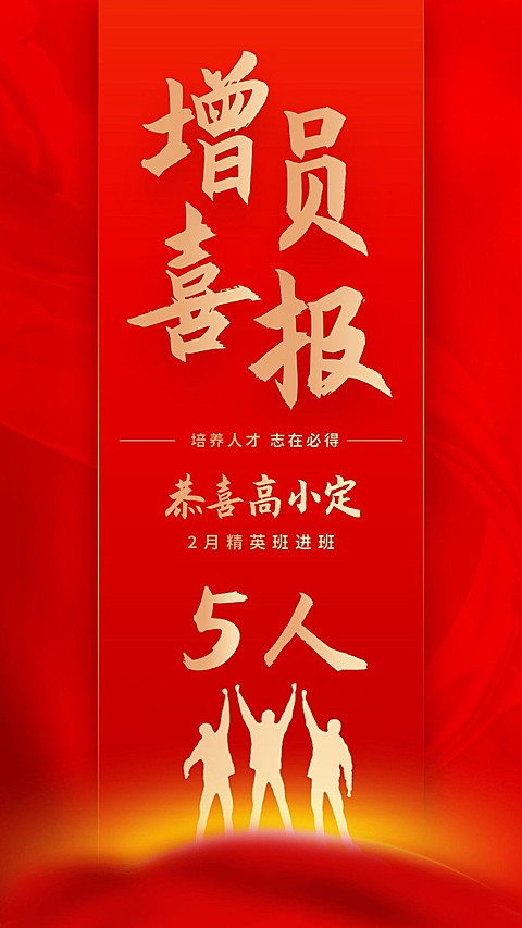 金融保险喜报表彰增员进班手机海报