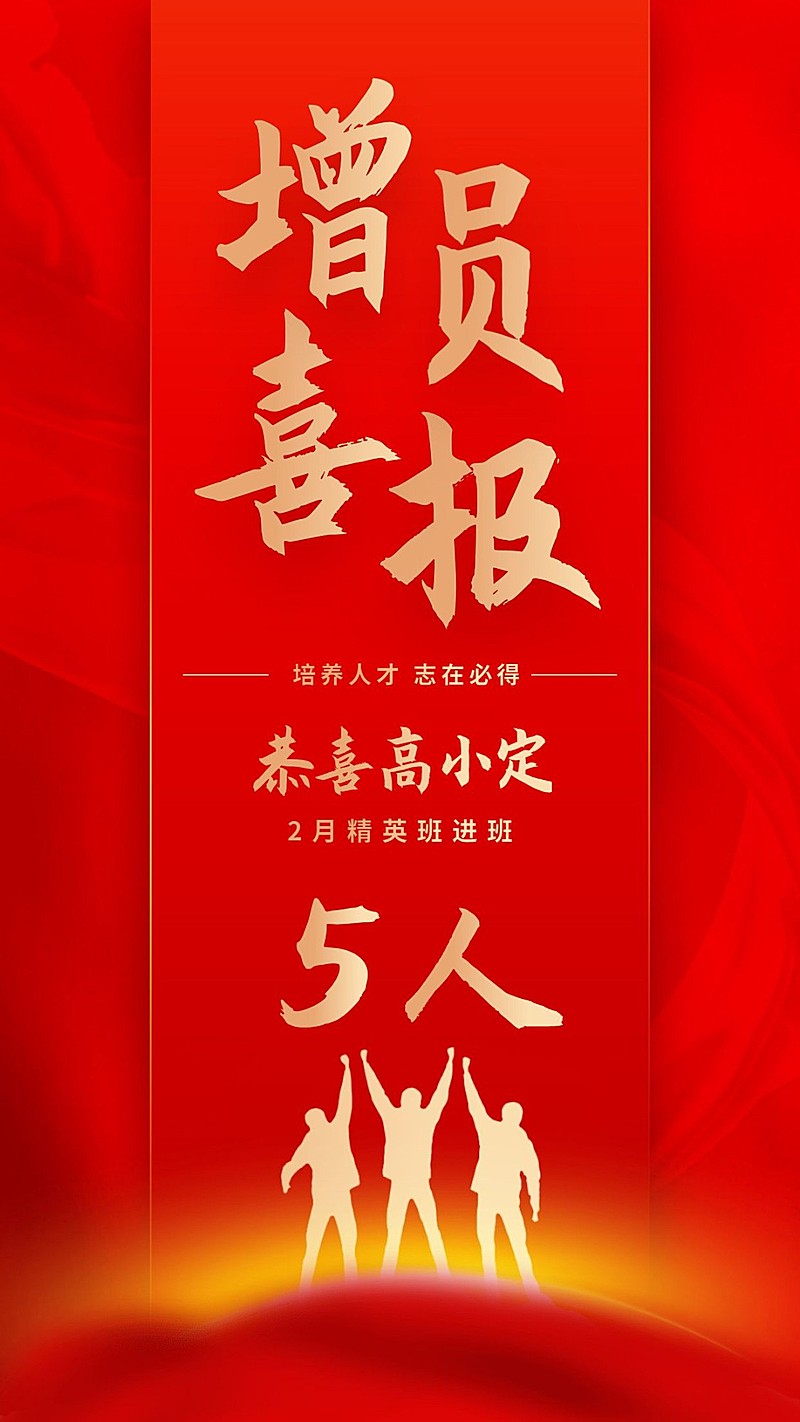 金融保险喜报表彰增员进班手机海报