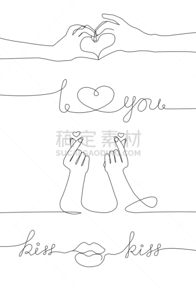 线条,符号,连续性,浪漫,简单,细的,想法,线条画,草图,绘画插图