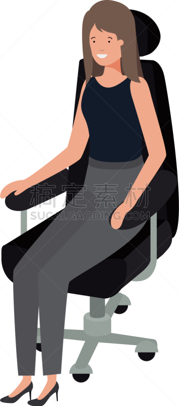 女商人,头像,办公椅,车轮,扶手椅,椅子,女人,设备用品,装饰物,坐