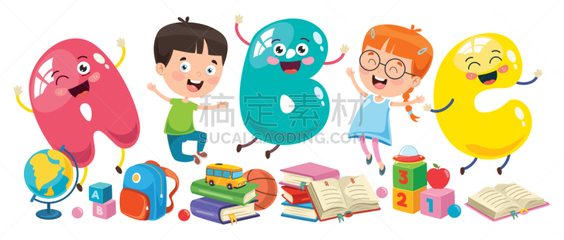 小的,化学,字母,小学,科学实验,铅笔,学龄前儿童,儿童,童年,绘画插图