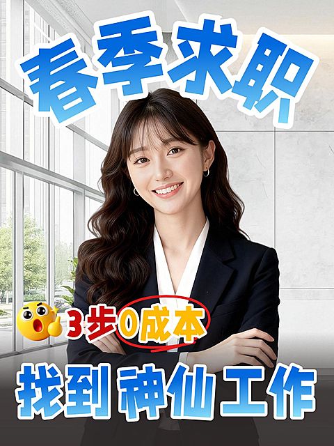 知识付费春招求职攻略指南分享人像小红书封面