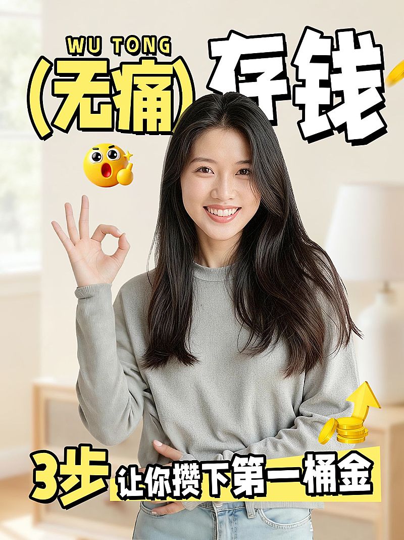 知识付费存钱小妙招分享人像小红书封面