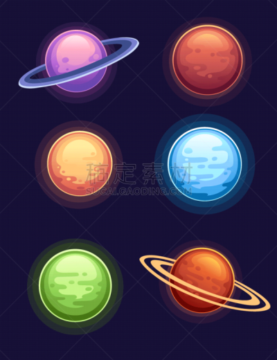 行星,绘画插图,卡通,平坦的,矢量,黑色,背景,色彩鲜艳,球体,背景分离
