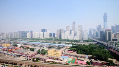 现代城市中心区的现代建筑