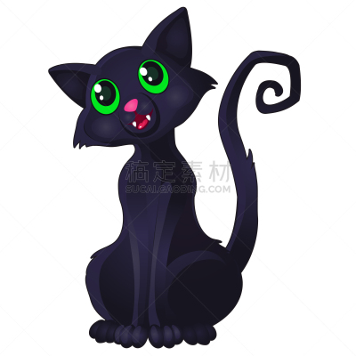 猫,黑色,绿色眼睛,幽默,可爱的,秘密,肖像,弯曲