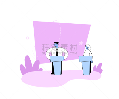 白色背景,概念,矢量,女人,绘画插图,卡通,扁平化设计,男人,讨论