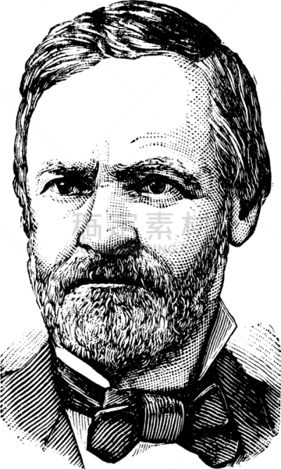 General Sherman,白色,俄亥俄州,矢量,1900,雕刻图像,复古