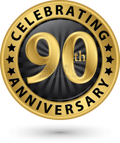 黄金,标签,第九十周年,生日,50年节,红色,周年纪念,典礼,庆祝