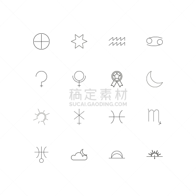 直的,轮廓,星座,计算机图标,水瓶座,斯尔瑞兹,双鱼座,矢量,天王星,冥王星