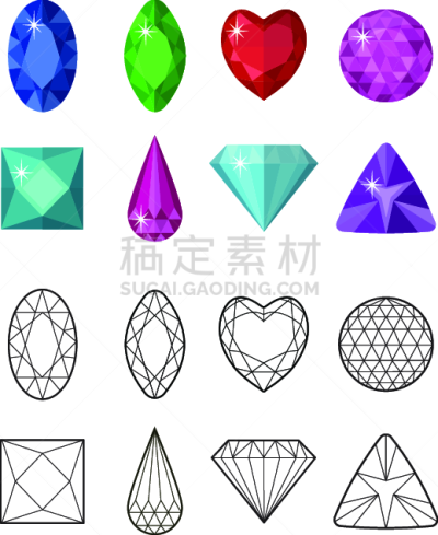 结构关节突关节,宝石,线条,横截面,分离着色,轮廓,白色,侯爵夫人公寓大楼,布置,收集