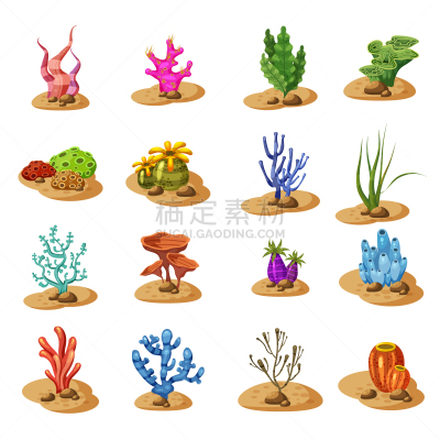 植物群,水下,海洋,海草,绿藻,野生动物,草,复古,绘制,花