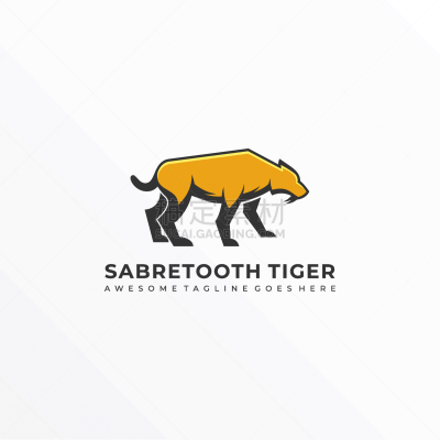 logo saber tooth mascot cartoon
