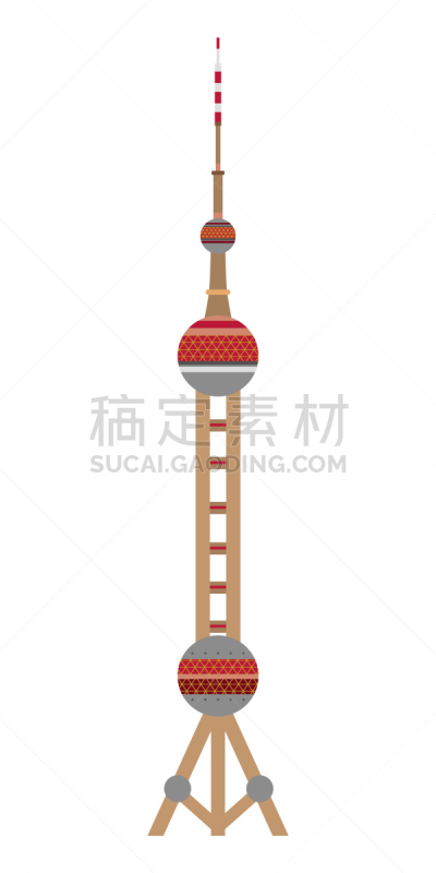 东方明珠塔,国际著名景点,扁平化设计,欧洲,亚洲,商务,旅途,商务旅行,摩天大楼,度假
