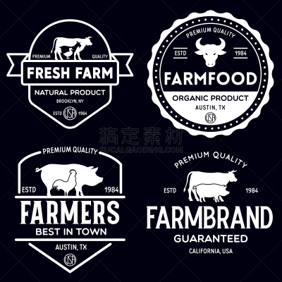 品牌名称,证章,标签,橡皮章,农业市集,农业,清新,食品,天气,猪