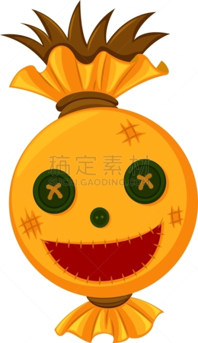 稻草人,动物头,笑脸,拟人,白色,性格,手艺,农业,图像,矢量