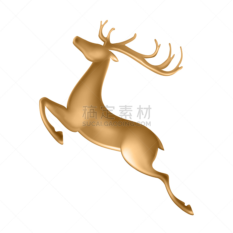 鹿,小雕像,黄金,华丽的,华贵,哺乳纲,跑,问候,驯鹿,复古