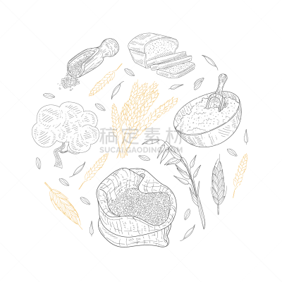 农业,菜单,食品,餐馆,农场,商品,绘画插图,矢量,圆形,动物手