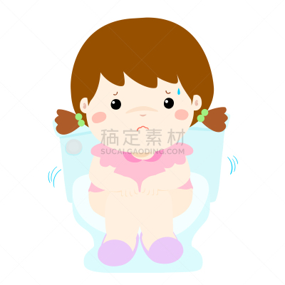 可爱的,座位,卫生间,女孩,儿童,身体不适,腹泻,坐,生病,便秘
