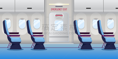 交通工具内部,飞机,门,绘画插图,安全的,里面,飞行器,无人,矢量,概念