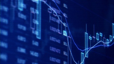 数字显示的金融交易图表