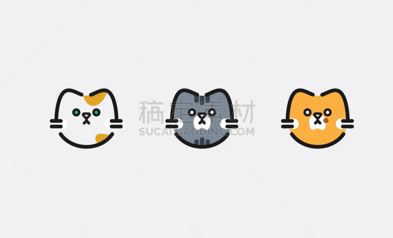 绘画插图,猫,可爱的,矢量,似人脸,股票,设计