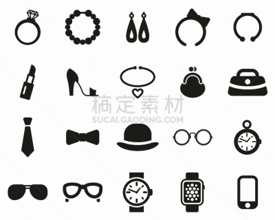 个人随身用品,计算机图标,黑白图片,巨大的,背景分离,华贵,简单,复古风格,细的,现代