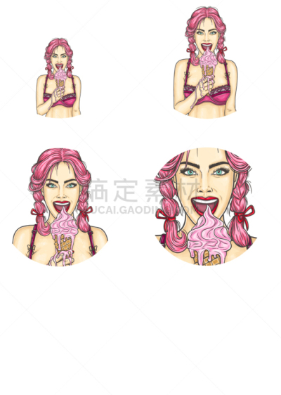 波普风,圆形,计算机图标,头像,人,肖像,图像,女人,违约