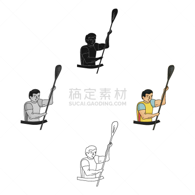 桨,船,举起手,人,男人,户外,夏天,黑色,划船,下移