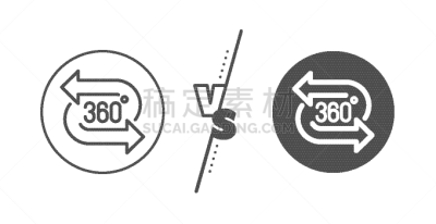 网络空间,技术,文凭,VR360,线图标,技术员,圆形,三维图形,轮廓,角度