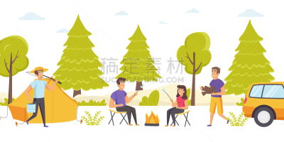 棉花软糖,大篝火,旅行者,夜晚,一对,可爱的,暗色,汽车,野餐,一个人