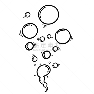 卡通,绘画插图,乱画,矢量,泡泡,水,高雅,动物手,绘制