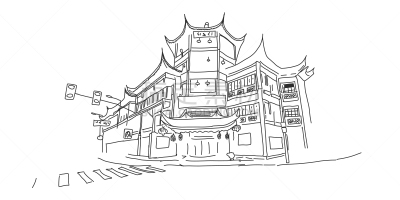 房屋,建筑体,时尚,市区路,传统,灯笼,北京,华贵,路口,林荫路