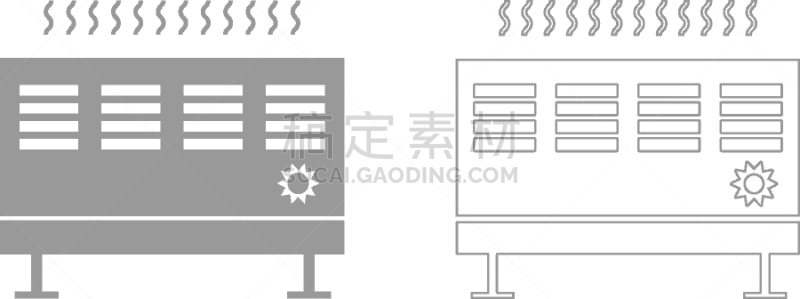 热,图标,冬天,金属,电,技术,图像,矢量,调整