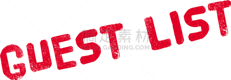 宾客名单,橡皮章,分离着色,传媒,白色,红色,事件,流行音乐会,抵押文件