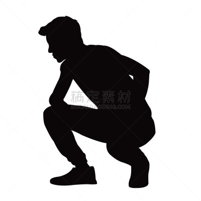 矢量,剪影,男人,轮廓,白色,人,一个人,跪着,仅一个男人,图像
