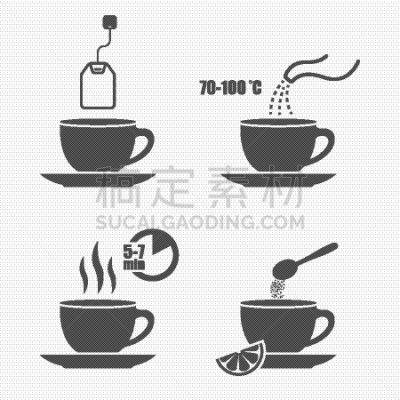 分离着色,茶,说明书,绿色,褐色,黑色,热,清新,准备,阴谋