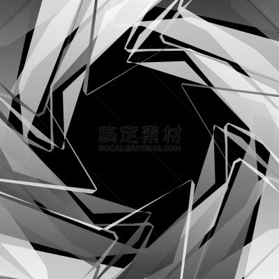 几何形状,角度,单色调,不规则的,形状,螺线,圆形,白色,黑色,忧虑