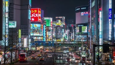 日本新宿/东京人群穿越